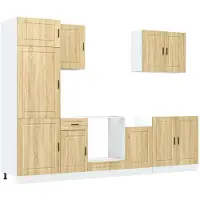 vidaXL 7-delige Keukenkastenset Porto bewerkt hout sonoma eikenkleur