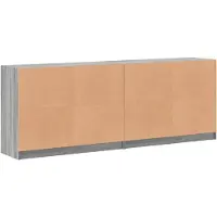 vidaXL Boekenkast met deuren 204x37x75 cm hout grijs sonoma eikenkleur