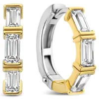 Ti sento Dames Oorbellen - 925 zilver - Zirkonia met geel verguld - 7974ZY