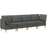 vidaXL Modulaire bankset met opslag 4 st Donkergrijs Stof