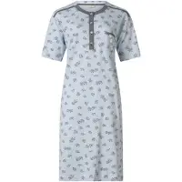 Lunatex - dames nachthemd 224135 - single jersey - blauw - maat XL