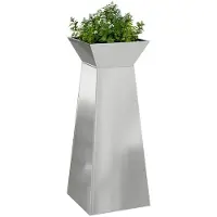 vidaXL Pilarenbak 2 st zilver 40 x 40 x 100 cm Gegalvaniseerd staal