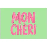 PosterMonkey Poster 120x80 cm - Mon cheri - Groen - Roze - Posters - Kamer decoratie - Wanddecoratie woonkamer - Muurdecoratie slaapkamer