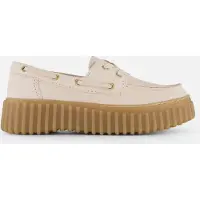 Clarks - TORHILL BOAT - Dames veterschoenen - Kleur: Wit/beige - Maat: 38