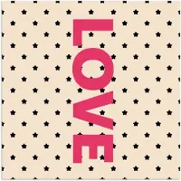 PosterMonkey Poster 75x75 cm - Love - Stippen - Roze - Posters - Kamer decoratie - Wanddecoratie woonkamer - Muurdecoratie slaapkamer