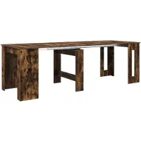 vidaXL Eettafel 240 x 85 x 75 cm Bewerkt hout Gerookt eiken