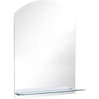 vidaXL Wandspiegel met schap 50x70 cm gehard glas