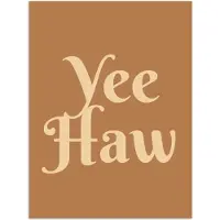 PosterMonkey Poster 30x40 cm - Yee haw - Bruin - Minimalistisch - Posters - Kamer decoratie - Wanddecoratie woonkamer - Muurdecoratie slaapkamer