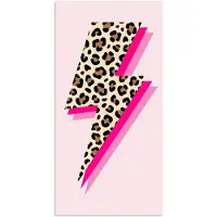 PosterMonkey Poster 40x80 cm - Stippen - Roze - Bliksem - Posters - Kamer decoratie - Wanddecoratie woonkamer - Muurdecoratie slaapkamer