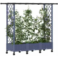 vidaXL Verhoogd Bed met Trellis en Dak Grijs 164 x 40 x 127 cm PP