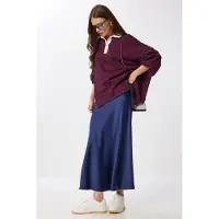 Happiness İstanbul Hoge Taille Satijnen Maxi Rok