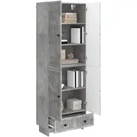 vidaXL Kast Set 2 st Betongrijs Bewerkt hout