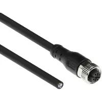 ACT SC3409 Industriële Sensorkabel | M12A 4-Polig Female naar Open End | Superflex Xtreme TPE kabel | Afgeschermd | IP67 | Zwart | 5 meter