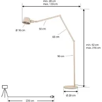 LUCANDE Vloerlamp Silka, crème / amber, Werkkamer / Kantoor, metaal, Modern, vloerlamp