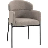 HOMCOM - Accentstoel - Chenille (100% polyester) - 60 x 57 x 83 cm - Lichtbruin