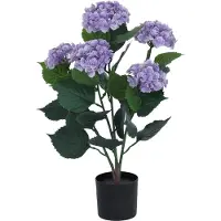 MCW Kunsthortensia -Q86, decoratieve plant, kunsthortensia, kunstplant, voor buiten, polyethyleen, 64x40x40 cm ~ paars