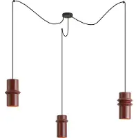 QAZQA Retro hanglamp rood met zwart 3-lichts - Monti