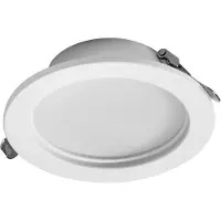 Osram Essential LED inbouwspots, IP44, dimbaar, 120mm, 8W, metaal, set van 3, badkamerinbouwspots, warm wit, 3000K, staal