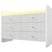 STILVORA Dressoirs - 120x40x85 cm - Sideboard Met 6 Schubladen - Praktische Opbergkast - MDF - Wit