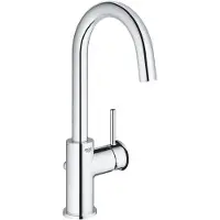GROHE Start Classic 1-gats wastafelkraan L-size met afvoerplug met hoge draaibare uitloop chroom