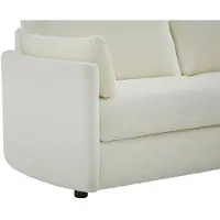 Vente-unique Driezitsslaapbank express - Slaapoppervlak 140 cm - Matras 12 cm traagschuim in getextureerde beige stof BAGOMI