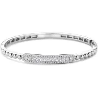 Ti sento Dames Armband - 925 zilver - Zirconia wit - Maat M - 23044ZI