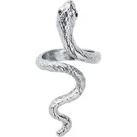 EtNox - Gothic Ring - Snake - voor Vrouwen - zilverkleurig - Maat XS