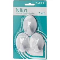Galicja NIKO Serie - Witte Zelfklevende Haken - 3 Stuks - Kunststof - Ovaal