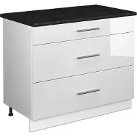 Vicco Keukenonderkast Fame-Line, Wit Hoogglans/Wit, 100 cm, WB Antraciet