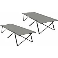 vidaXL Opvouwbaar Campingbed 2 st Grijs 206 x 76 x 74 cm