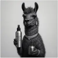 PosterMonkey Poster 30x30 cm - Lama - Flessen - Zwart - Wit - Posters - Kamer decoratie - Wanddecoratie woonkamer - Muurdecoratie slaapkamer