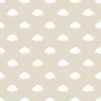 Happy Behang - Wolkjes - Wolken - Beige Wit - Babykamer Neutraal Kinderkamer - Vliesbehang - 0,53 x 10,05 M -
