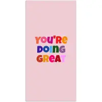 PosterMonkey Poster 60x120 cm - You're doing great - Roze - Kleurrijk - Posters - Kamer decoratie - Wanddecoratie woonkamer - Muurdecoratie slaapkamer