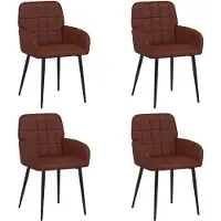 vidaXL Eetstoelen 4 st Kunstleer Glanzend Bruin 57 x 50 x 85 cm