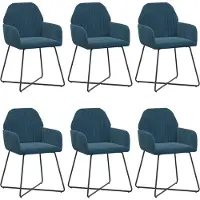 vidaXL Eetstoelen 6 st fluweel Blauw 55 x 50 x 84 cm