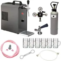 Ich-zapfe Kompleet biertapset JET 30 - 1-kraans droogkoeler 35 l/uur met 6x ISAR bierglazen 0,3 l