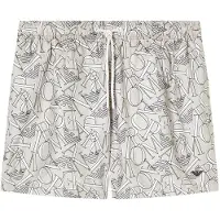 Emporio Armani Heren Allover taupe zwempak (XXL), Strandkleding, Polyester EM000583_AF20440