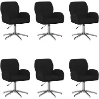 vidaXL Draaibureau stoelen 6 st 54 x 58 x 90 cm Zwart Stof