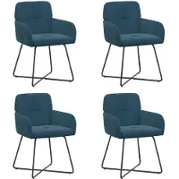 vidaXL Eetstoelen 4 st fluweel Blauw 59 x 56,5 x 86 cm