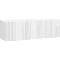 vidaXL Wandmontage TV-kast 98 x 31 x 30 cm Hoogglans Wit Bewerkt hout