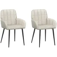 vidaXL Eetstoelen 2 st fluweel Crèmekleurig 57 x 50 x 85 cm