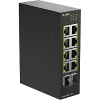 D-Link DIS-100G-10P Unmanaged Switch 8x Gigabit Ethernet (PoE+, max. 240W), 2x 1G SFP, montage op DIN-rail, IP30