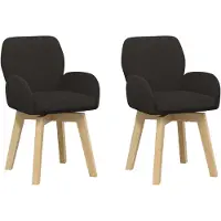 vidaXL Draaikrukken 2 st Bouclé Zwart 54 x 58 x 87 cm