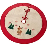 Heitmann Ronde kerstboomrok - Kerstboomkleed - Boomdeken - Rendier - 90 x 90 cm