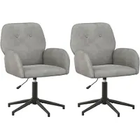 vidaXL Draaibureau stoelen 2 st 54 x 55 x 90 cm Lichtgrijs fluweel