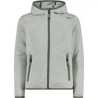 CMP - Girl's Jacket Fix Hood Jacquard Knitted 3H19825 - Fleecevest 140, grijs