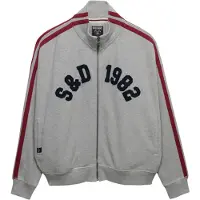 Superdry Sweatvest 'Athletic Essentials' grijs gemêleerd / donkerrood / zwart