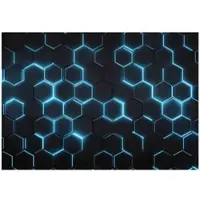 WALLARENA - Fotobehang - 300x210 cm - Hexagonen 3D Gaming Fototapet voor Kinderkamer