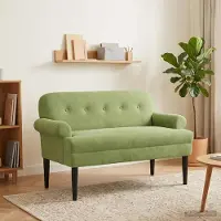 vidaXL Lovingseat met knoopge tuft Lichtgroen 120 x 66 x 78 cm fluweel