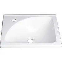 Aqualine Meubelwastafel, gekweekt marmer, 40x32 cm, wit